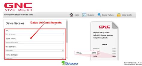 gnc facturación.